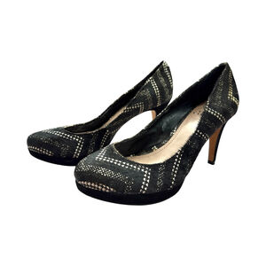 Vince Camuto Pumps Heels Size 9 Zella Hair-Calf Cow Print Brown Pointed Toe